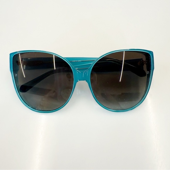 Linda Farrow Accessories - Linda Farrow 656 Oversized Cat Eye in Teal